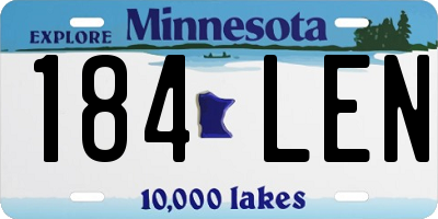 MN license plate 184LEN