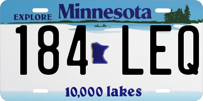 MN license plate 184LEQ