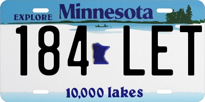 MN license plate 184LET