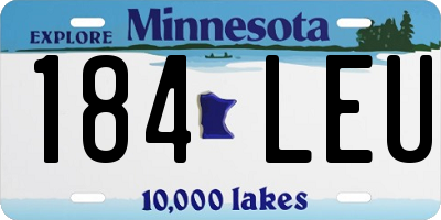 MN license plate 184LEU