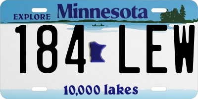 MN license plate 184LEW