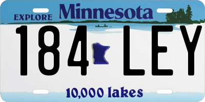 MN license plate 184LEY