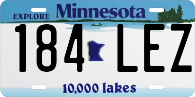 MN license plate 184LEZ