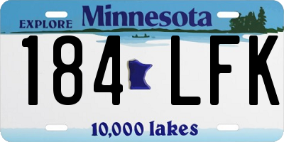 MN license plate 184LFK