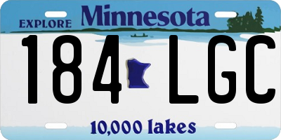 MN license plate 184LGC