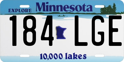MN license plate 184LGE