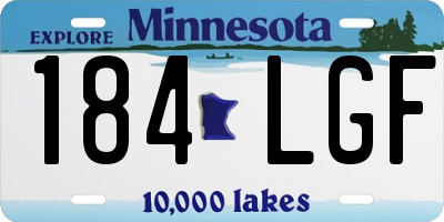 MN license plate 184LGF