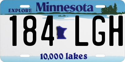 MN license plate 184LGH