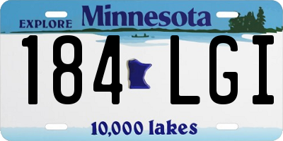 MN license plate 184LGI