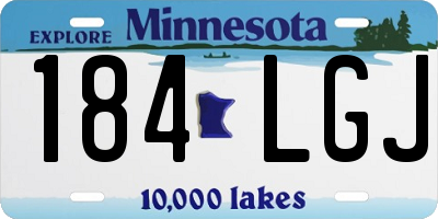 MN license plate 184LGJ
