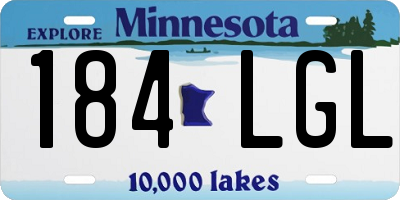 MN license plate 184LGL