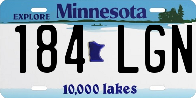 MN license plate 184LGN