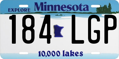 MN license plate 184LGP