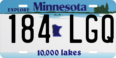 MN license plate 184LGQ