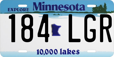 MN license plate 184LGR