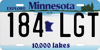 MN license plate 184LGT