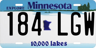 MN license plate 184LGW