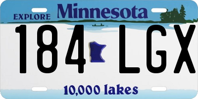 MN license plate 184LGX