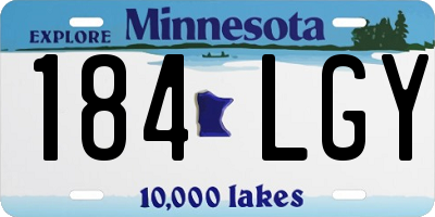MN license plate 184LGY
