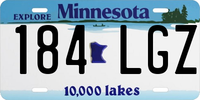 MN license plate 184LGZ