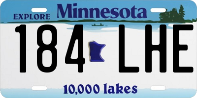 MN license plate 184LHE