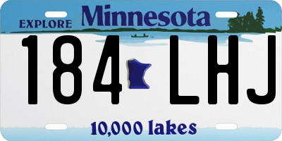 MN license plate 184LHJ