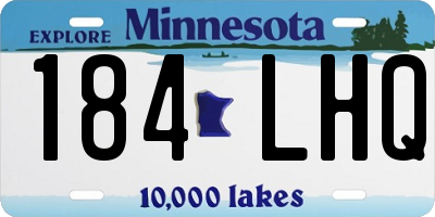 MN license plate 184LHQ