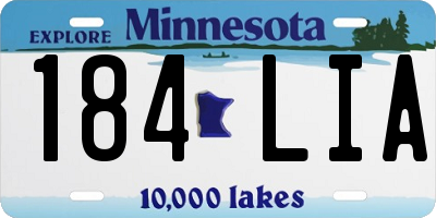 MN license plate 184LIA