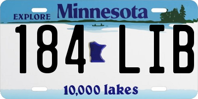 MN license plate 184LIB