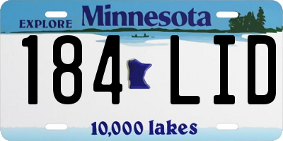 MN license plate 184LID