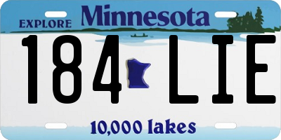 MN license plate 184LIE