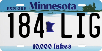 MN license plate 184LIG