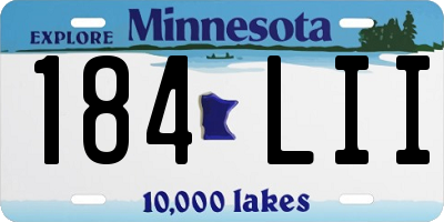 MN license plate 184LII