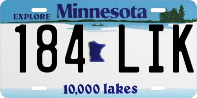 MN license plate 184LIK