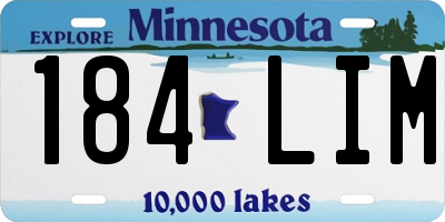 MN license plate 184LIM