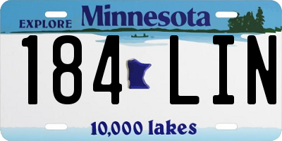MN license plate 184LIN