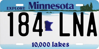MN license plate 184LNA