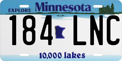 MN license plate 184LNC