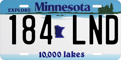 MN license plate 184LND