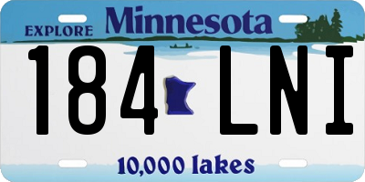 MN license plate 184LNI