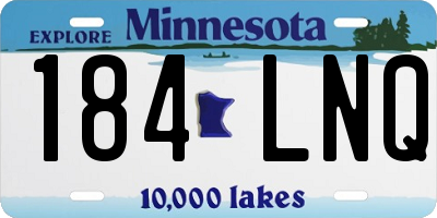 MN license plate 184LNQ