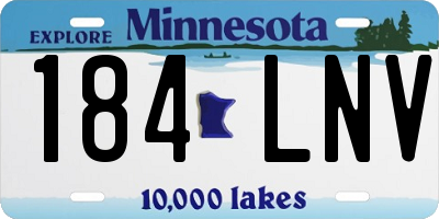 MN license plate 184LNV