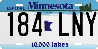 MN license plate 184LNY