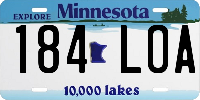 MN license plate 184LOA