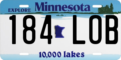 MN license plate 184LOB