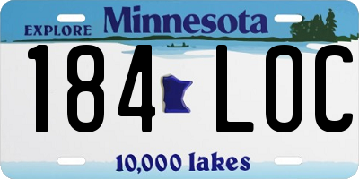 MN license plate 184LOC