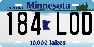 MN license plate 184LOD