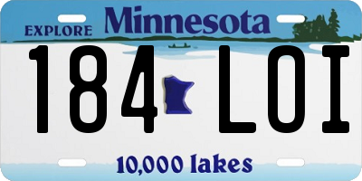 MN license plate 184LOI