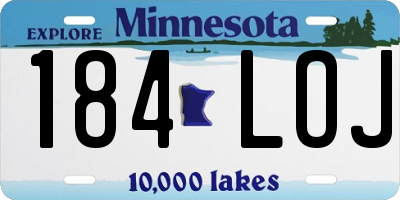 MN license plate 184LOJ