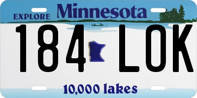MN license plate 184LOK